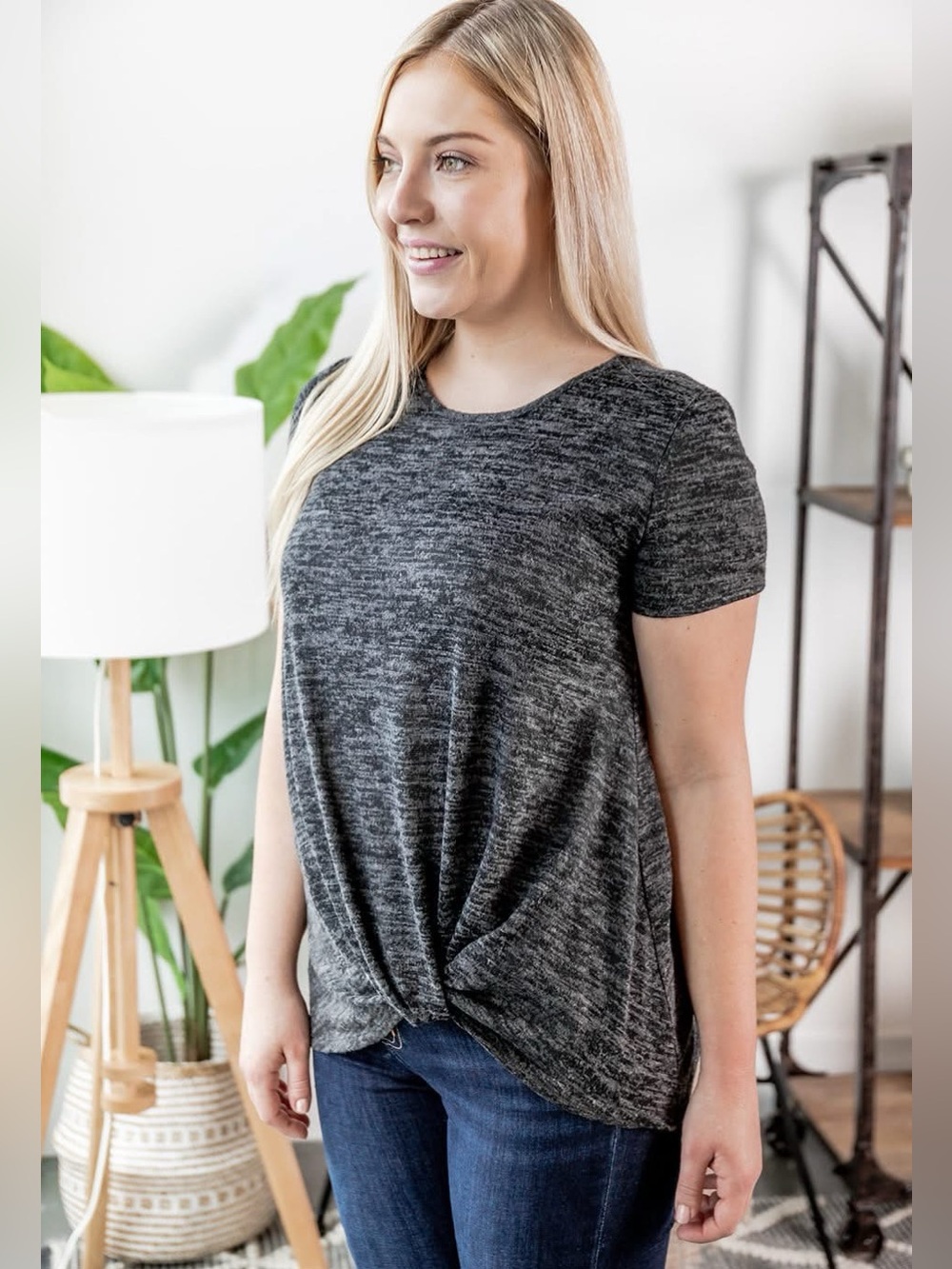 Why Not Top (NWOT) 🍒 Charcoal Melange, Size Small